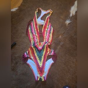 Multicolor Striped Swimsuit